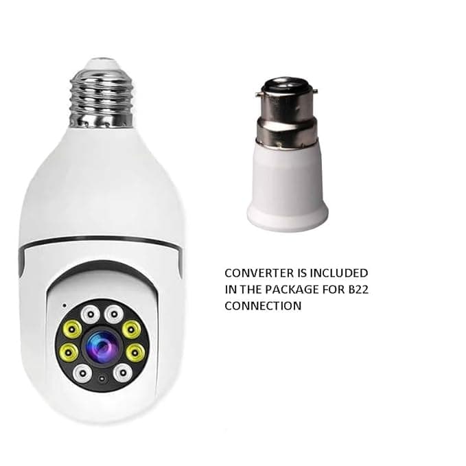 Honyman - Wi-Fi CCTV Camera E27 MODEL1080p Wireless PTZ Bulb Shape V380 Pro | Indoor 360° Smart Home Security Camera Light Vision 24x7 Continuous Recording with Motion Sensor LED Lights thumbnail 2