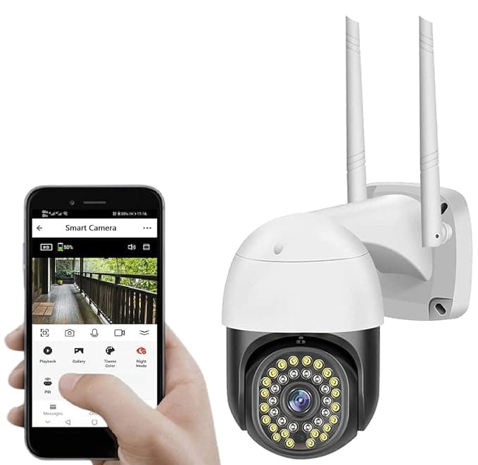 Honyman - 360 WiFi 1080p 3MP 360 Degree Pant Tilt Smart Ptz Wireless Security Camera Indoor Outdoor Security Motion Detection Two Way Audio Watch Live View Camera Home Office Surveillance (K-804)