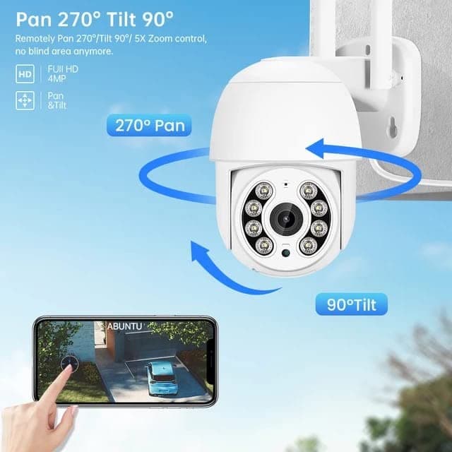 Honyman - Full HD1080P Wi-Fi IP66 PTZ v380 PRO Camera Pan Tilt Surveillance Camera, Two Way Audio/Motion Detection/Best Night Vision/Waterproof CCTV Camera Support Upto 128G SD,White thumbnail 5