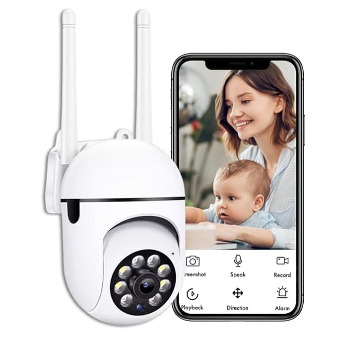 Honyman - PLUS 3 MP FHD WiFi Indoor Mini Fox Ptz Security Camera with Color Light Vision, 360° Ptz Rotation, Motion Tracking, Two Way Audio and Multi Users View (Mini Dome K-802)