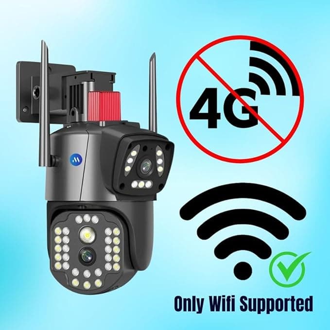 Honyman - Smarthome 5MP +5MP Wireless WiFi CCTV Camera Dual Lens/Dual Screen Video Record, Color Night Vision, Bullet+360° PTZ Control, PIR Motion Sensor, IP66 Waterproof (ON-3V37-SPDT) thumbnail 2