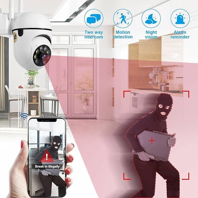 Honyman - PLUS 3 MP FHD WiFi Indoor Mini Fox Ptz Security Camera with Color Light Vision, 360° Ptz Rotation, Motion Tracking, Two Way Audio and Multi Users View (Mini Dome K-802) thumbnail 3